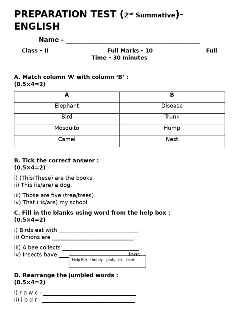 Class II Exam - July 2nd Summative | PDF