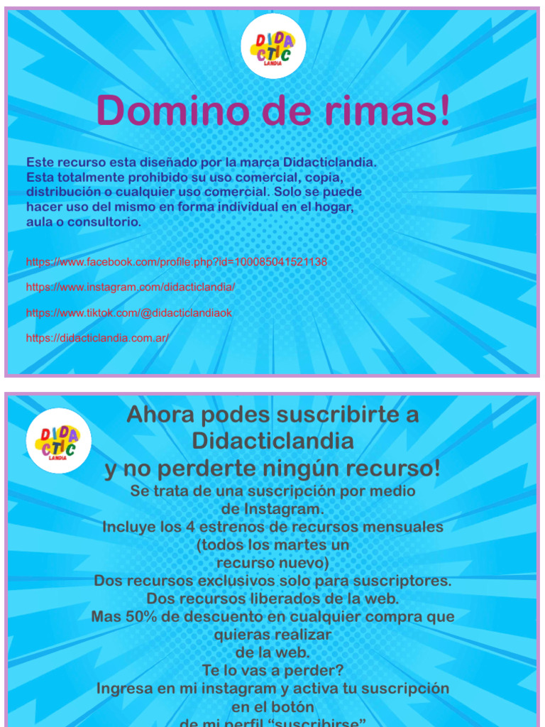 Domino de Rimas | PDF