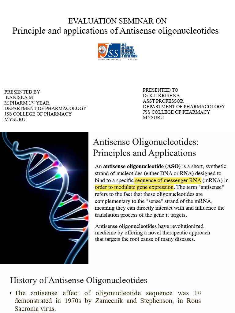 Antisense Oligonucleotides Mechanism Overview | PDF | Micro Rna ...