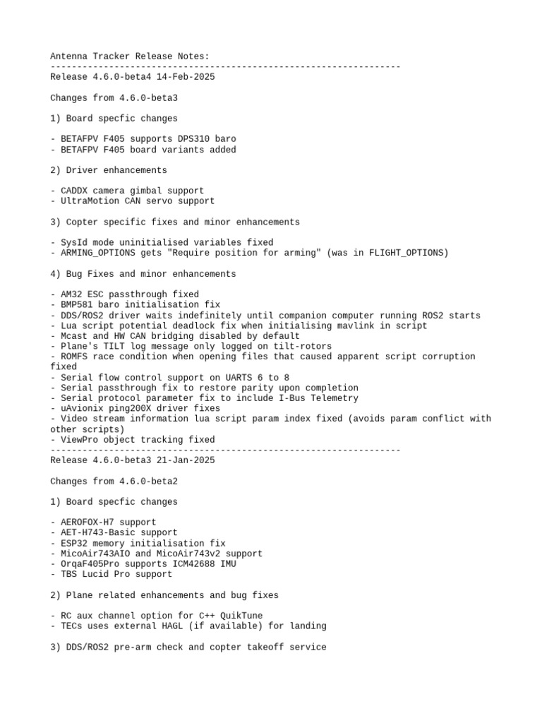 Antenna Tracker Release Notes 4.6.0 | PDF | Takeoff