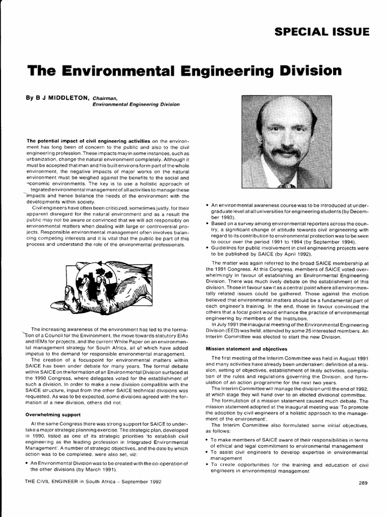 Environmental Engineering Division Overview | PDF | Environmental ...