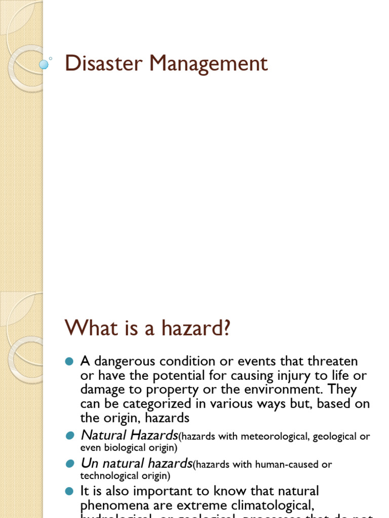 Disaster Management | PDF | Hazards | Emergency Management