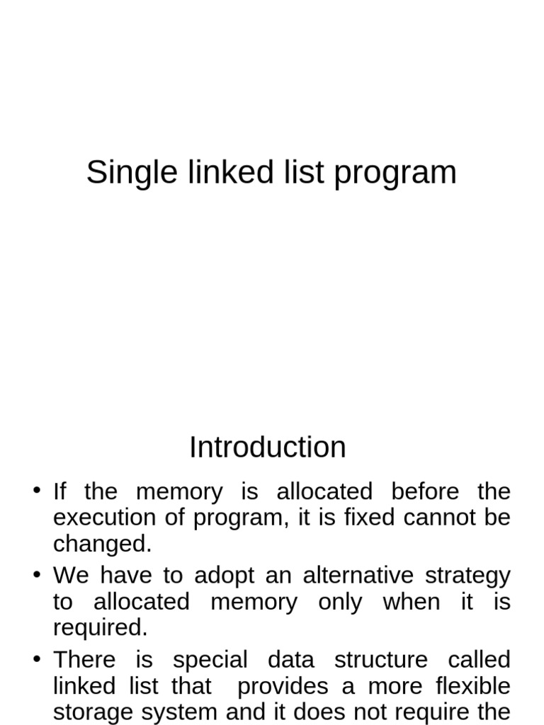 Single Linked List Program | PDF | Pointer (Computer Programming ...