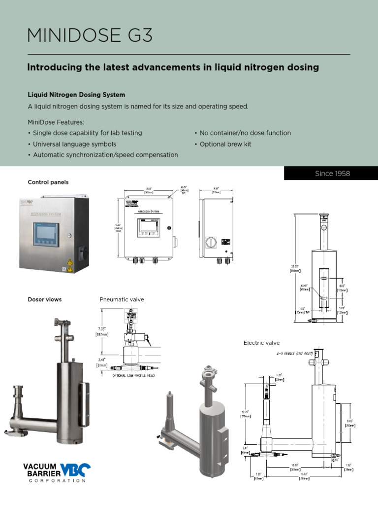 Liquid Nitrogen Dosing System G3 Features | PDF