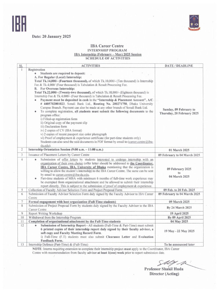 Internship Notice (February-May) 2025 Session | PDF