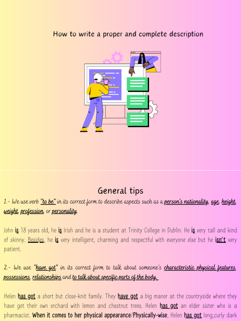 Guide to Writing Descriptive Texts | PDF