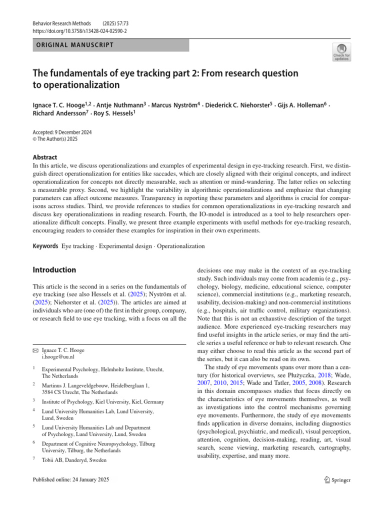 The Fundamentals of Eye Tracking Part 2 From Research Question To ...