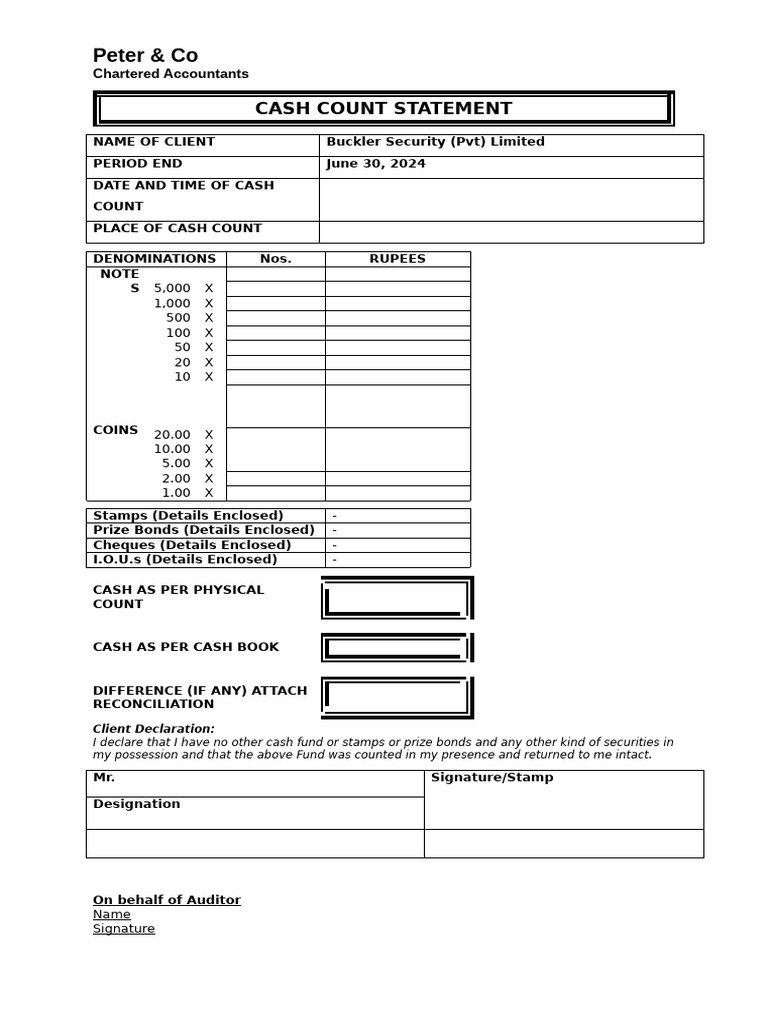 7.cash Count | PDF