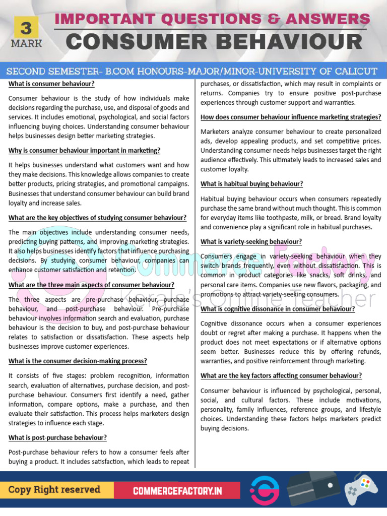 Understanding Consumer Behaviour in Marketing | PDF | Consumer ...