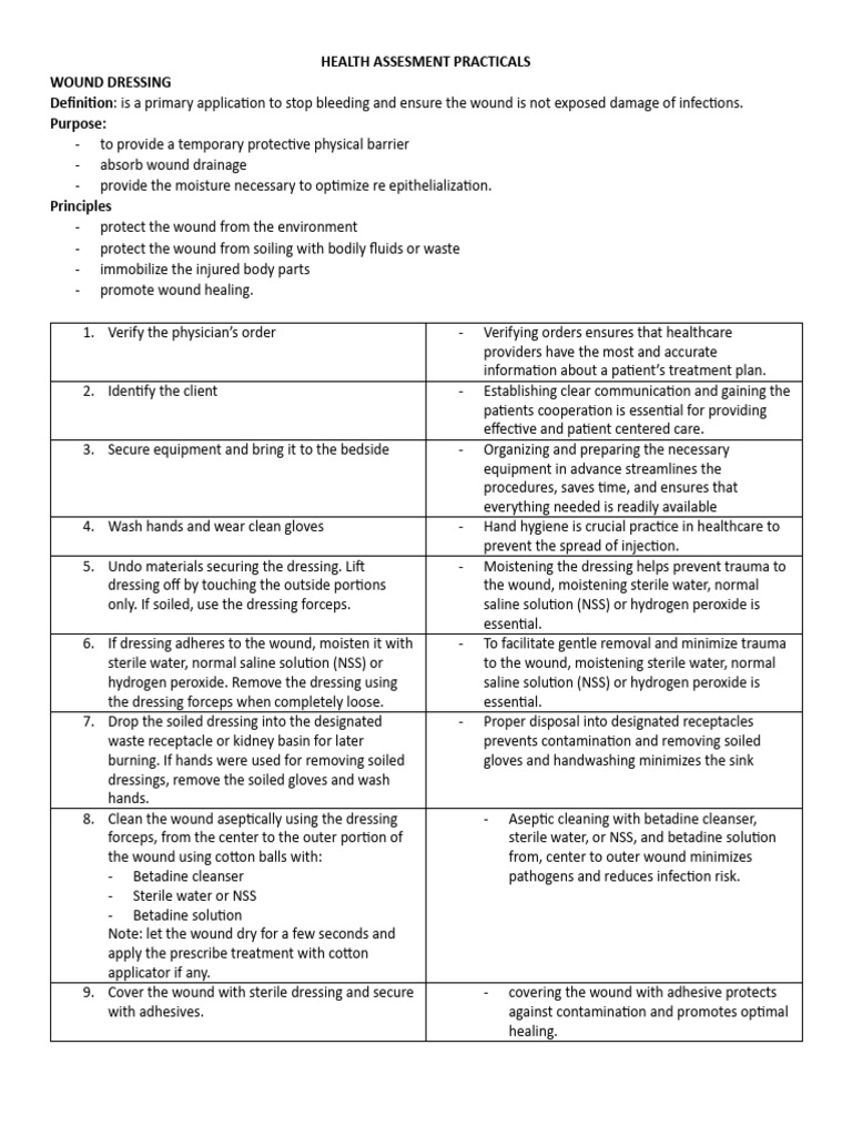 Wound Dressing and Patient Positioning Guide | PDF | Wound | Hand Washing