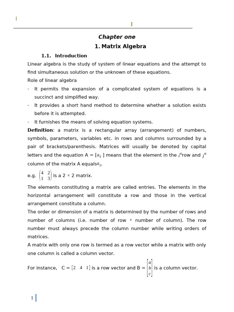 Linear Algebra Full (Ch1 - CH 4) | PDF | Matrix (Mathematics) | Linear ...