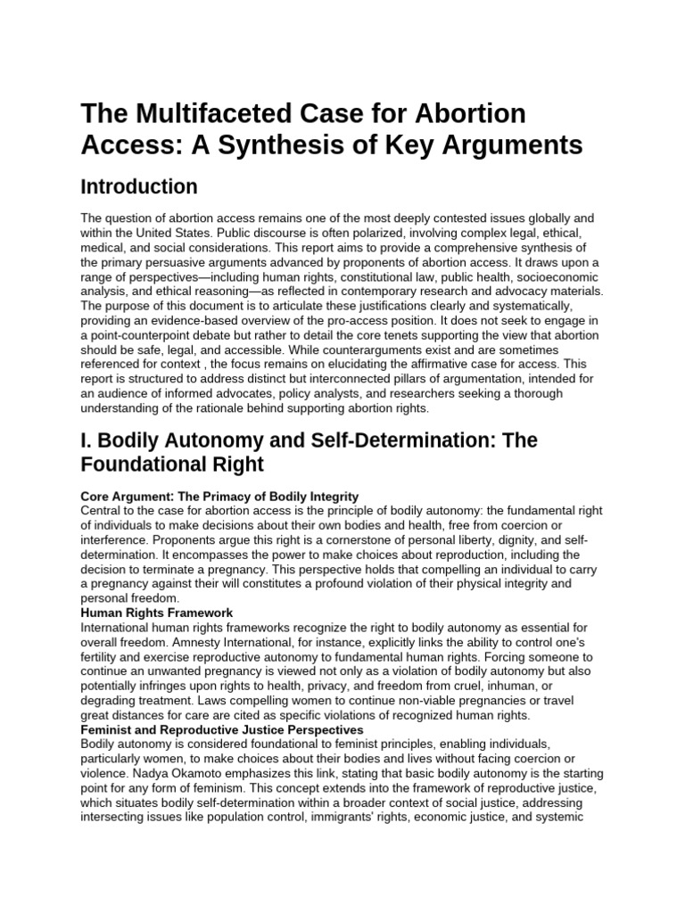 Arguments for Abortion Access Explained | PDF | Abortion | Pregnancy