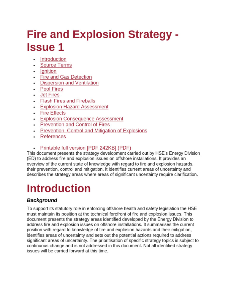 Offshore Fire and Explosion Strategy | PDF | Gases | Duct (Flow)