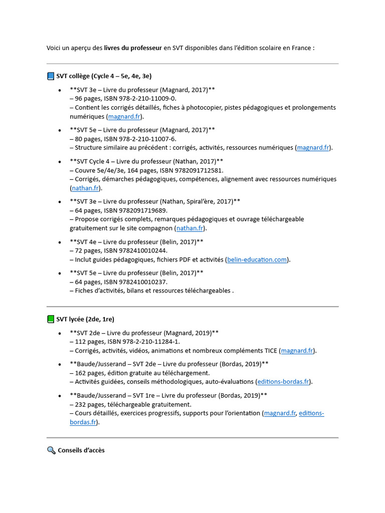 Livres de SVT : Professeurs et Accès PDF | PDF | Informatique
