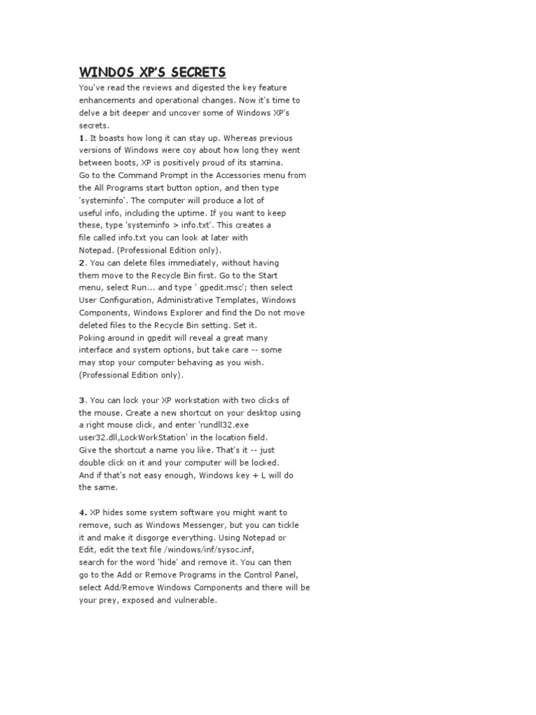 Windows XP Tips for Power Users | PDF | Windows Registry | Microsoft ...