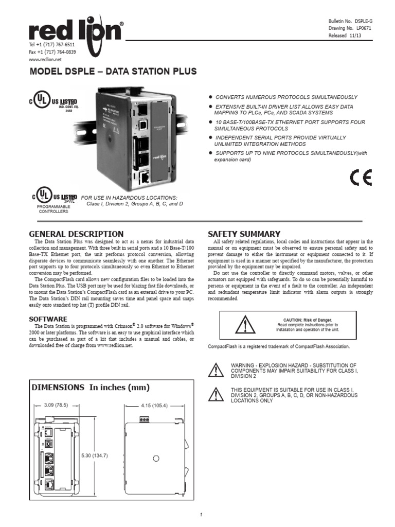 Red Lion Data Station Plus Overview | PDF | Electromagnetic ...