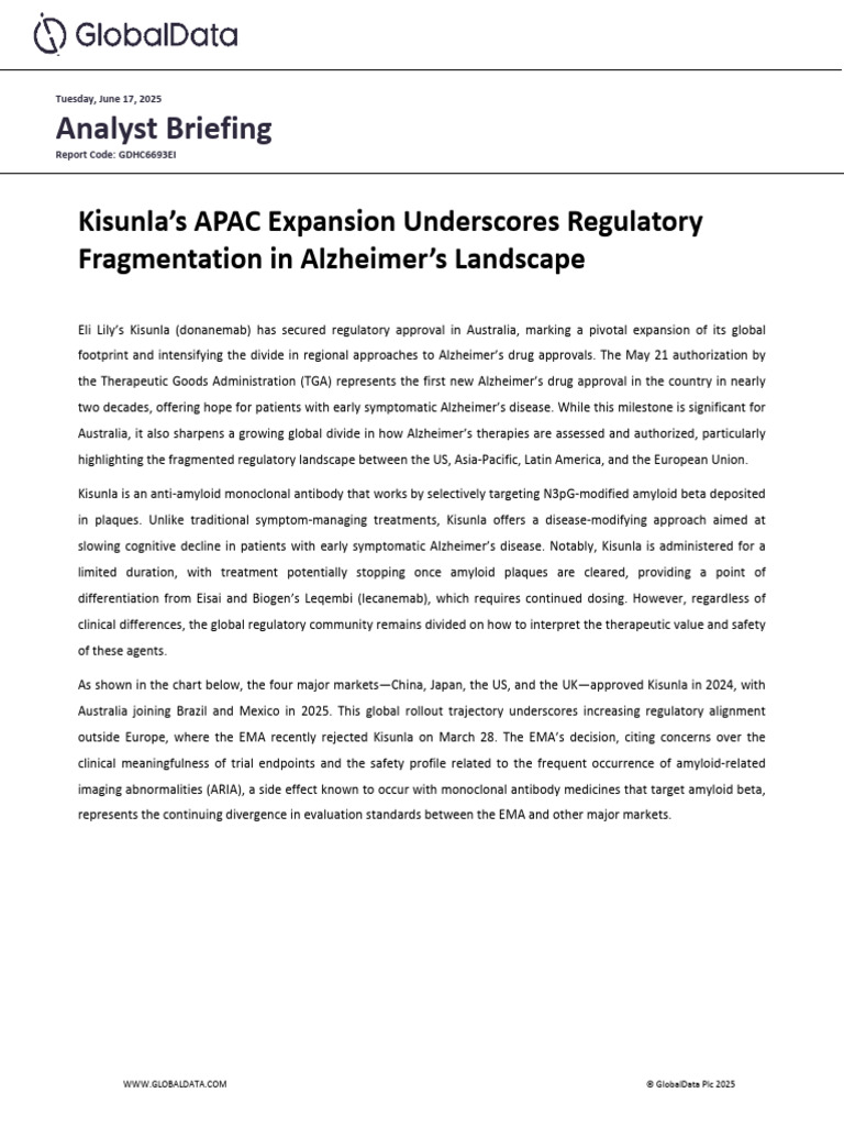 Analyst Briefing: Kisunla's APAC Expansion Underscores Regulatory ...