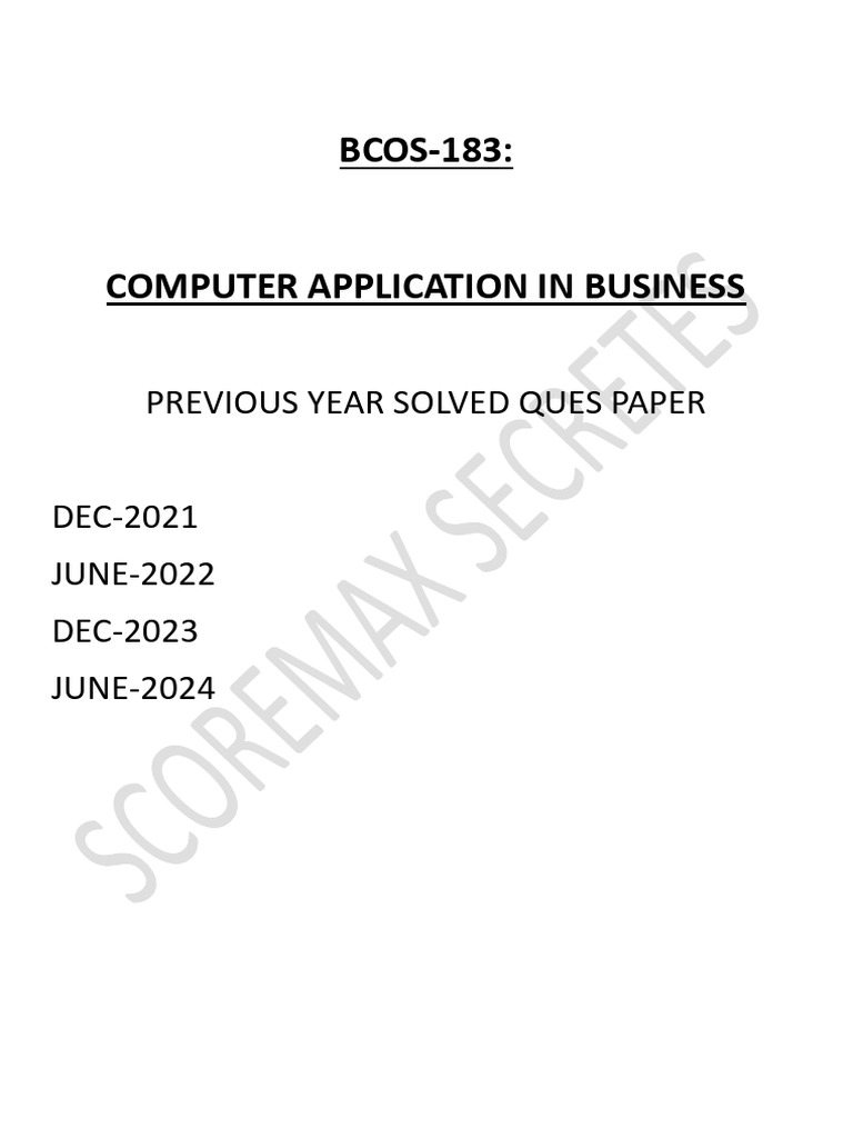 Computer Applications in Business Q&A | PDF | Computer Network | World ...