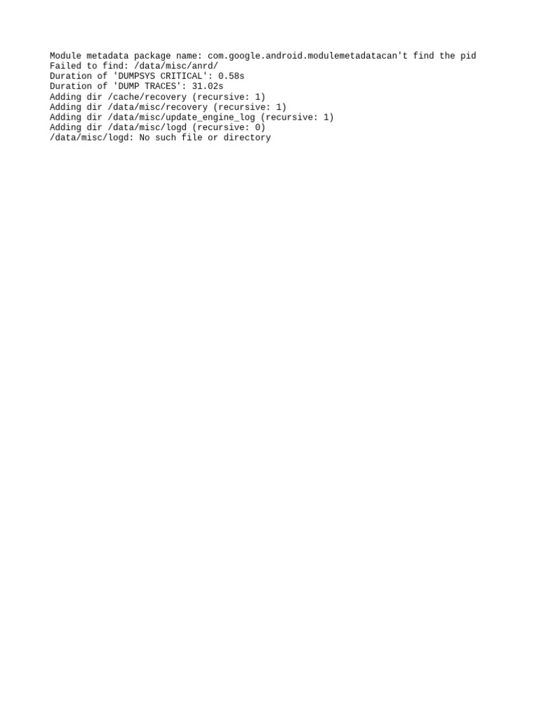 Android Module Metadata Error Log | PDF