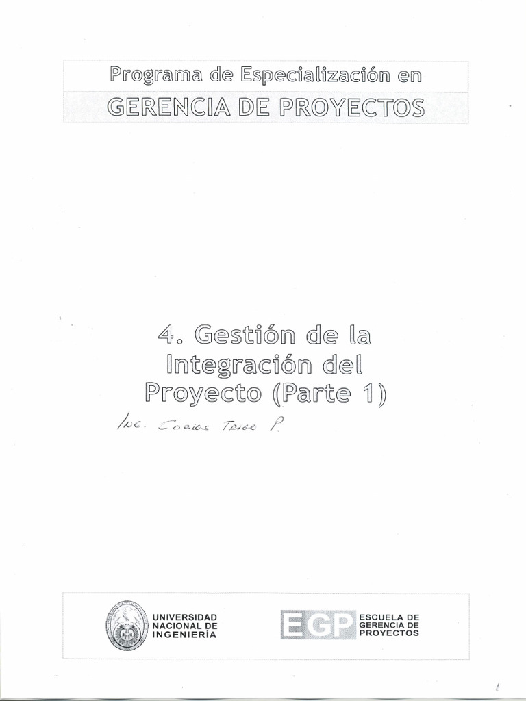 4 Gestion de La Integracion Del Proyecto0001 | PDF