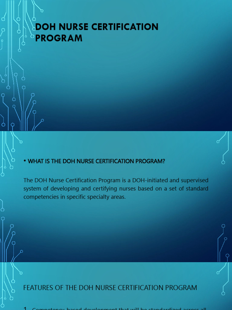 Doh Nurse Certification Program | PDF | Respiratory Diseases | Nursing