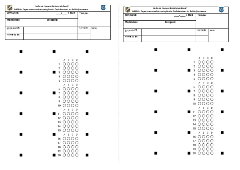 Cartão Resposta Editavel | PDF