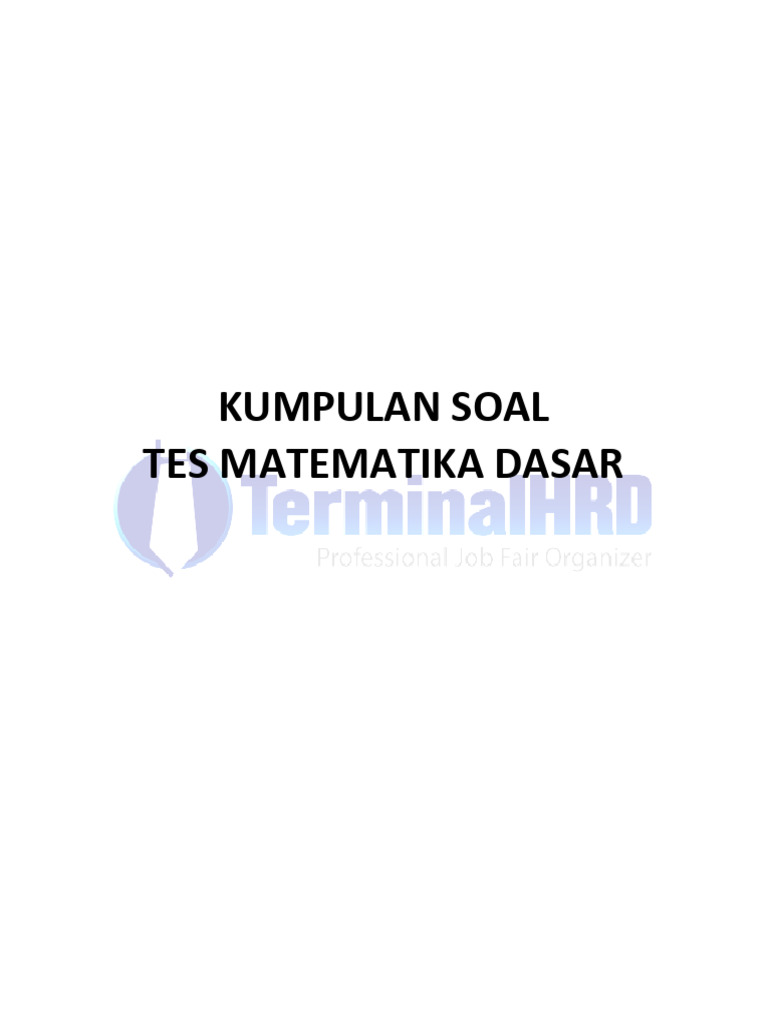 Tes Matematika Dasar | PDF