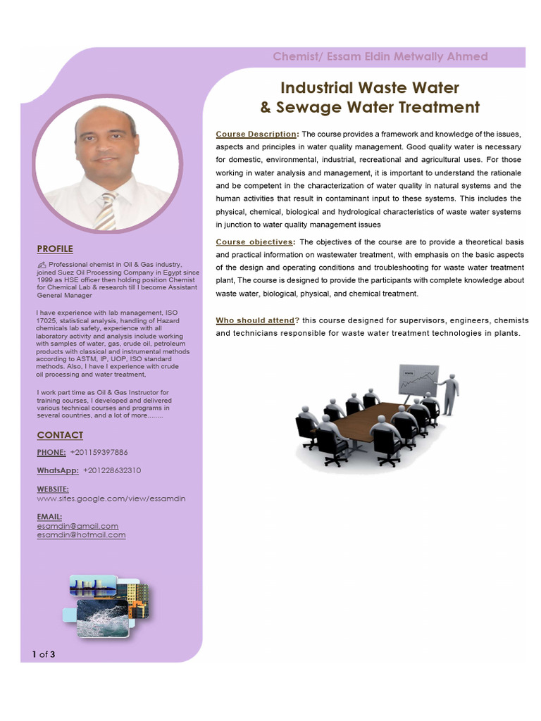 Industrial Wastewater Treatment Course | PDF | Sewage Treatment | Water ...