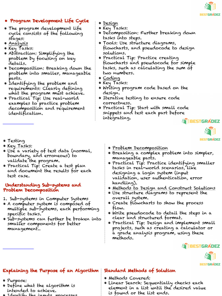 IGCSE Algorithm Design Overview | PDF | Algorithms | Data Type