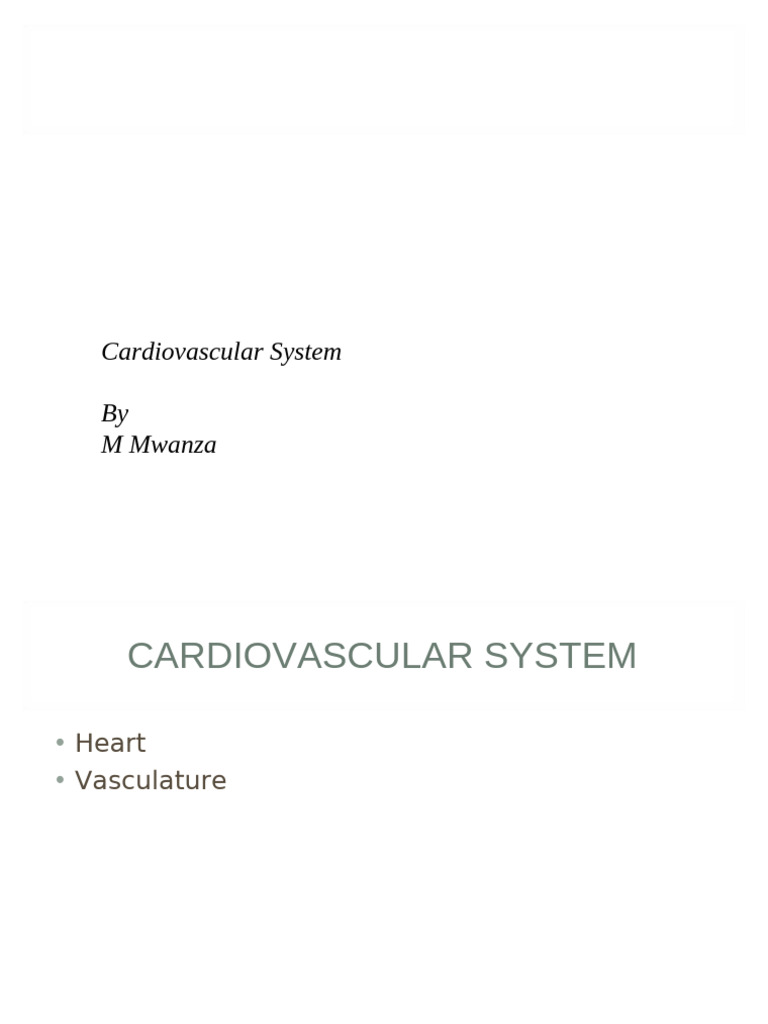 Cardiovascular System Overview | PDF | Heart | Heart Valve