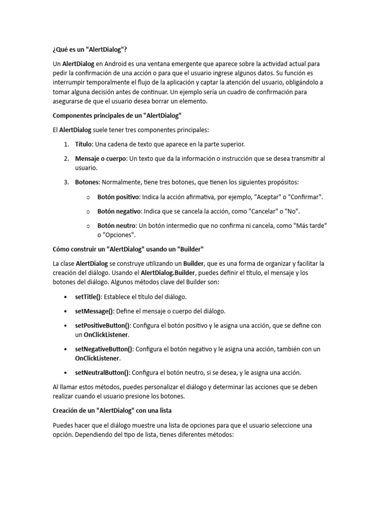 Introducción a AlertDialog en Android | PDF | Botón (Computación ...