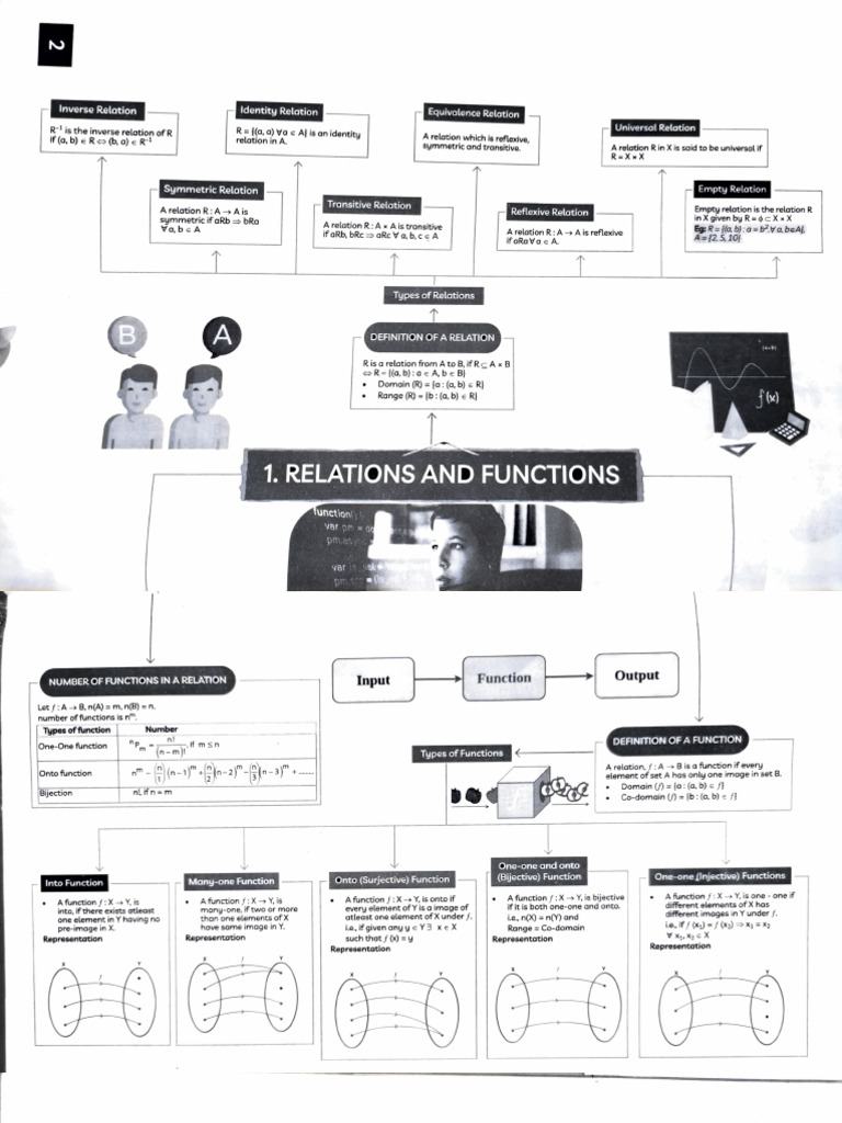 Relations and Functions Overview | PDF | Matrix (Mathematics ...