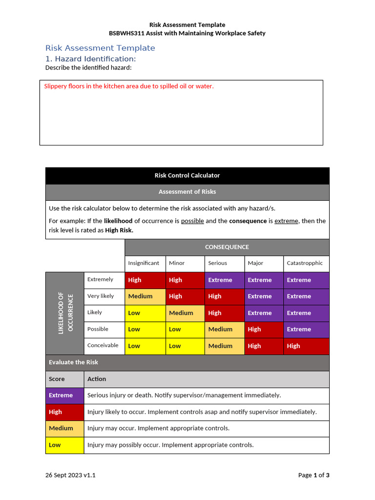 Restaurant Risk Assessment Guide | PDF | Risk | Risk Assessment