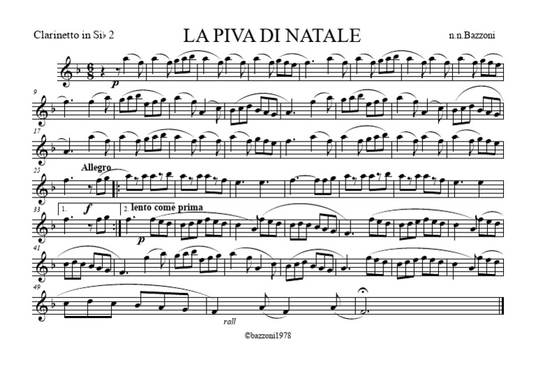 La Piva Di Natale Banda Clarinetto in Sib 2 2 | PDF