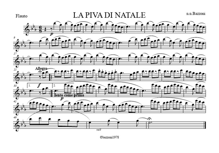 La Piva Di Natale Banda Flauto | PDF