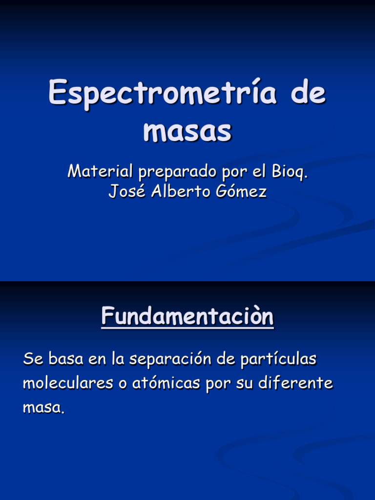 Espectrometría de masas: principios y aplicaciones | PDF ...