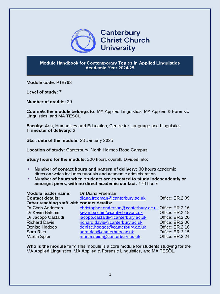 2024 25 Contemporary Topics Handbook | PDF | Linguistics | English As A ...