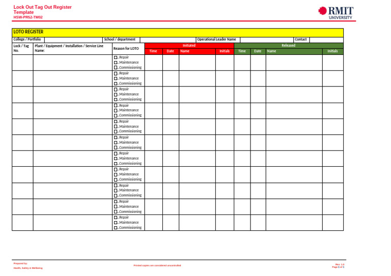 What Is a Lock Out Tag Out Register and Why It Matters