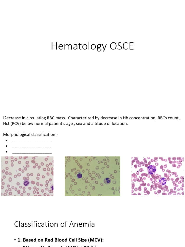 Comprehensive Guide to Anemia Classification | PDF | Anemia | Tissue ...