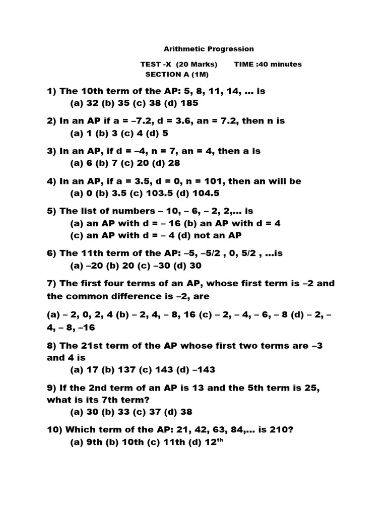AP Test Questions and Solutions | PDF