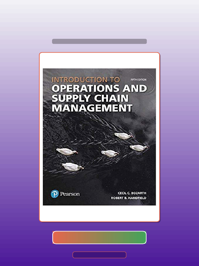 Introduction To Operations and Supply Chain Management 5th by Bozarth ...