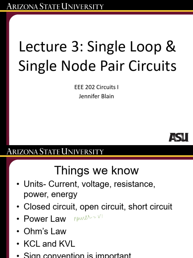 EEE202F24 Lect3+Single+Loop+&+Single+Node+Pair+Circuits | PDF | Series ...
