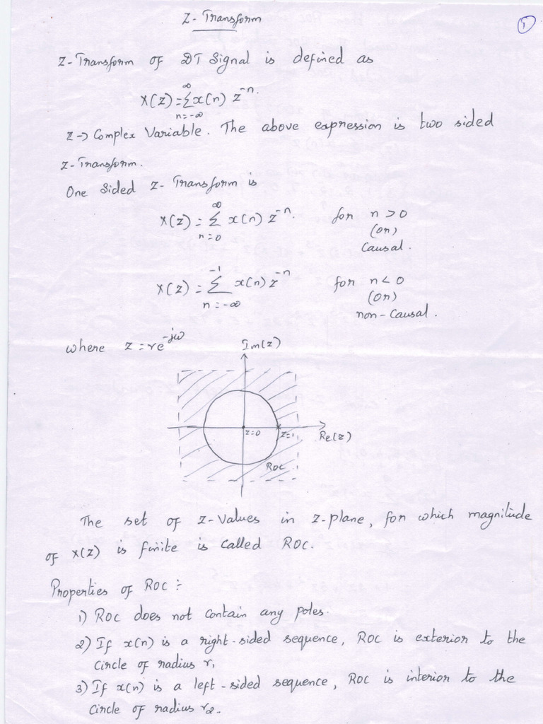 Z Transform Notes | PDF