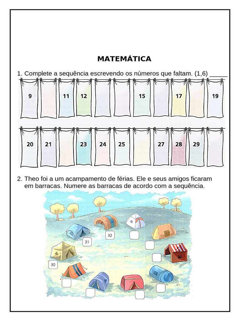 Atividade de Matemática - Sequencia | PDF