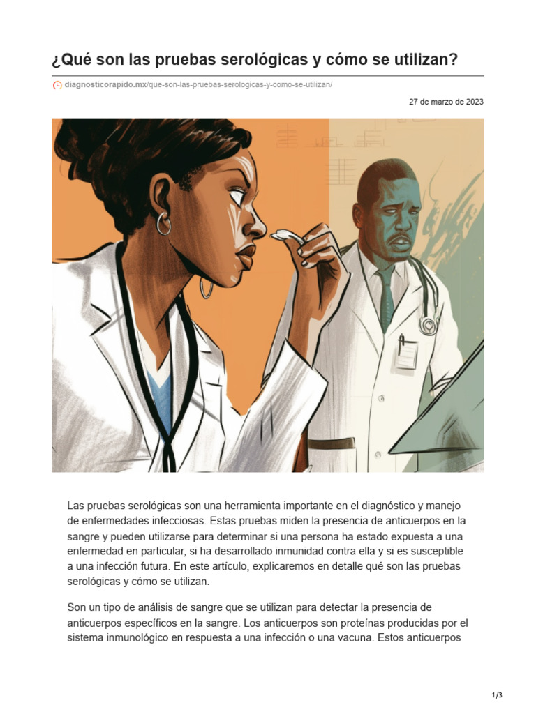 Tipos y uso de pruebas serológicas | PDF | Infección | Sistema inmune
