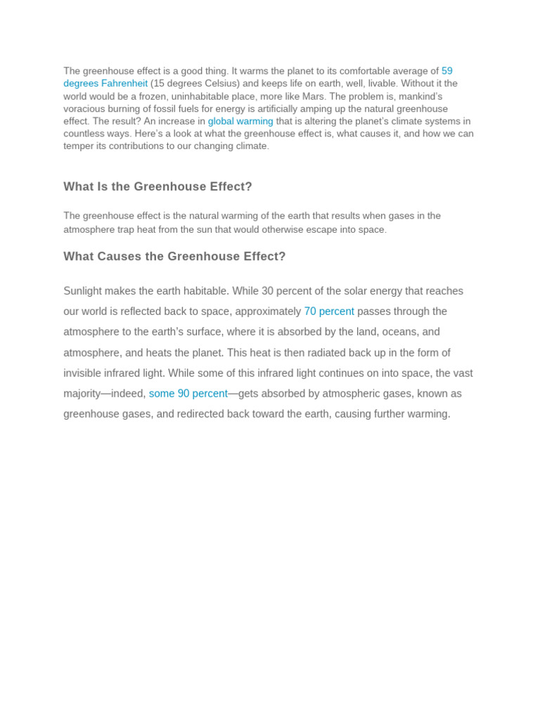 Understanding the Greenhouse Effect | PDF | Greenhouse Effect ...