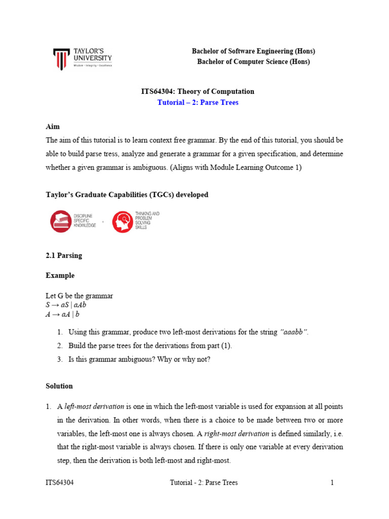 Understanding Parse Trees in TOC | PDF | Parsing | Syntax (Logic)