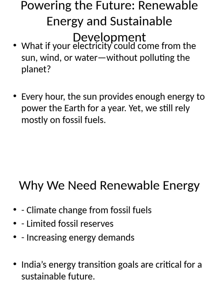 Renewable Energy Presentation-3 | PDF