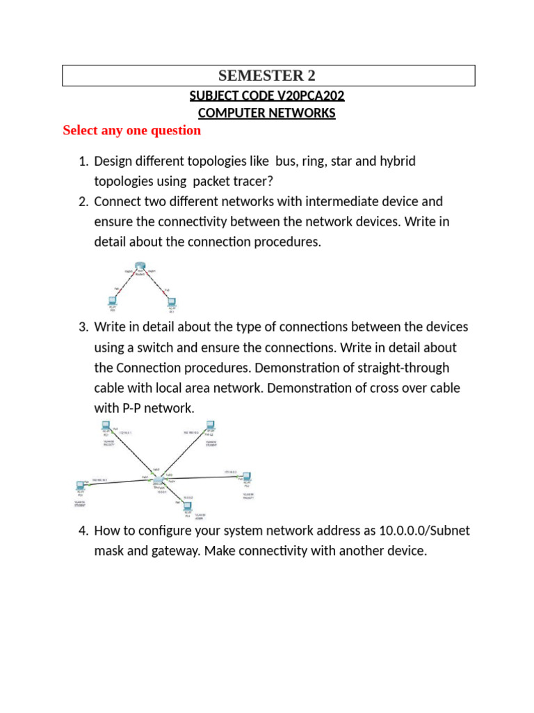 Computer Networks Practical Questions | PDF
