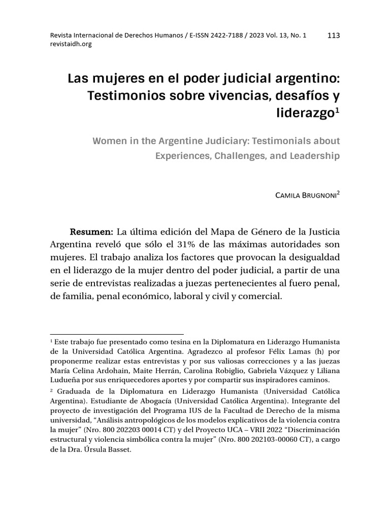 Mujeres en el Poder Judicial Argentino | PDF | Mujer | Igualdad de género